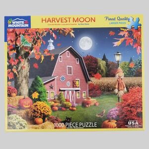 White‎ Mountain Harvest Moon 1000 Piece Puzzle 1704 24inx30in Pre-Owned